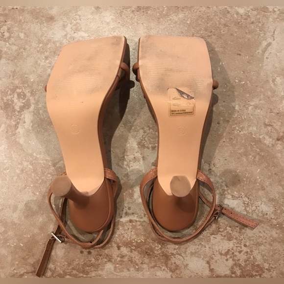 SHEIN Square Toe Tan/Nude Strappy Stiletto Heels - Size 6 - Picture 11 of 13